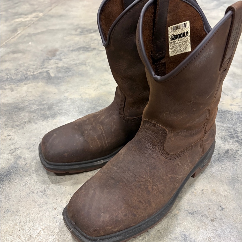 Rocky Men's Dark Brown Work Western Boots - 11 wide